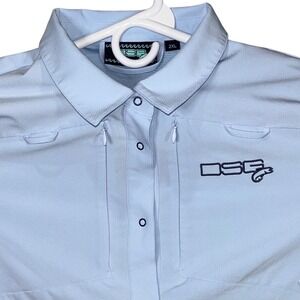 DSG Victoria Snap Up Shirt Size 2XL‎ Long Sleeve Fishing Outdoor Light Blue